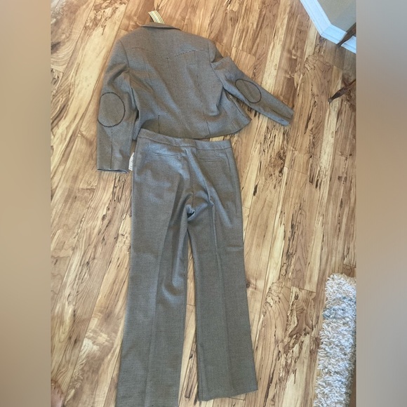 Allen by Allen Schwartz 2 pc suit womens 14 NWT Carmel/brown gold sequence on - Picture 5 of 10